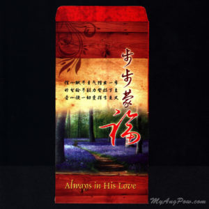 Ouranosart Gospel Ang Pow 2014 – Always in His Love (06FYH14) Front View with open lid.